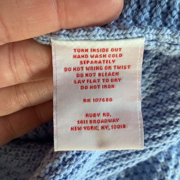 NWT Ruby Rd. Light Blue Cardigan, Size LP - Picture 9 of 9